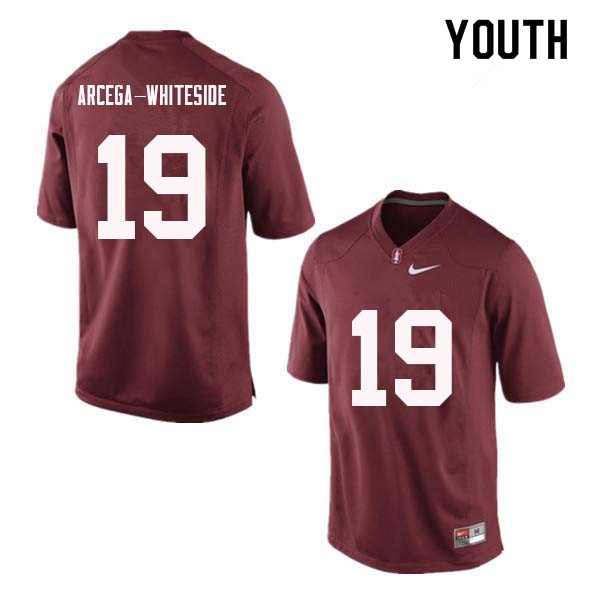 Youth Stanford Cardinal #19 J.J. Arcega-Whiteside College Football Jerseys Sale-Red - Click Image to Close
